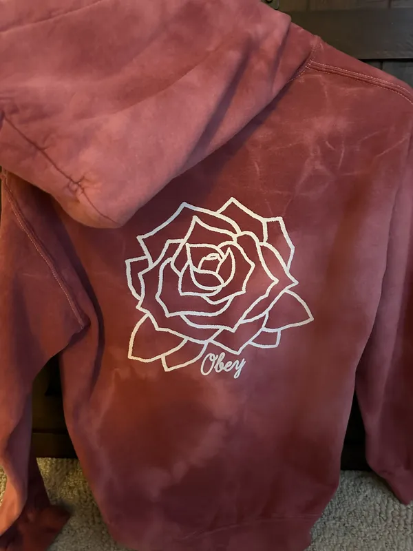 Obey pink tie dye hoodie - Image 2