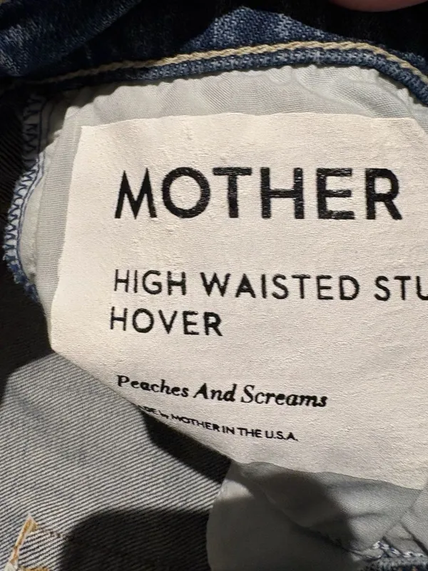 MOTHER The Study Hover High-Waisted Straight Jeans Peaches And Screams - Image 5