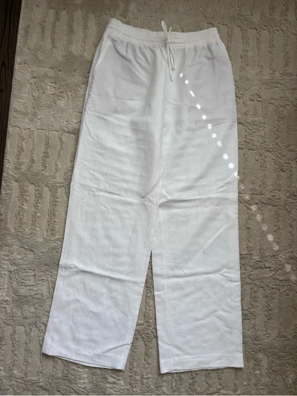 Aritzia Wilfred Thesis White Linen Pants - Image 2