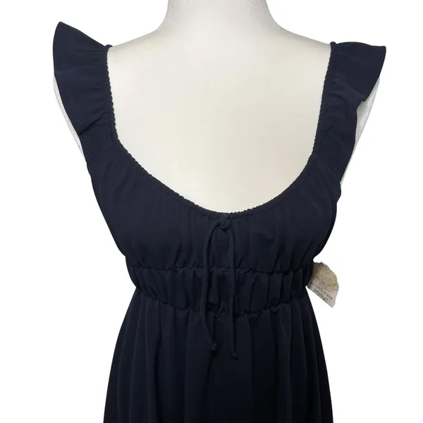 New Altar'd State Navy Blue Mini‎ Dress Babydoll Graduation Ruffle Strap sz XS - Image 2