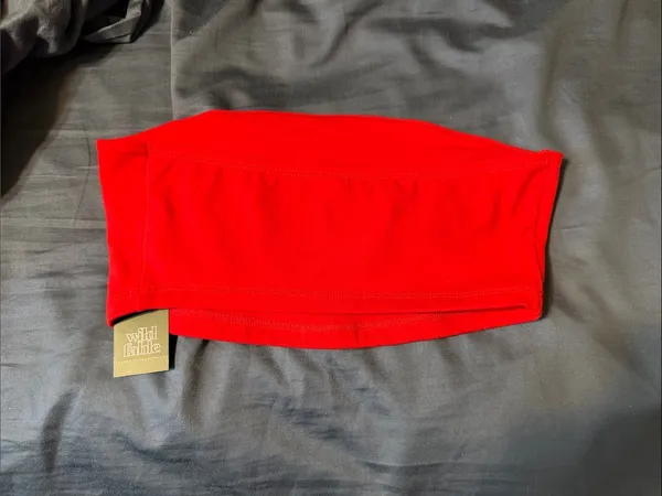 wild fable Red Fitted Cropped Tube Top - Image 2