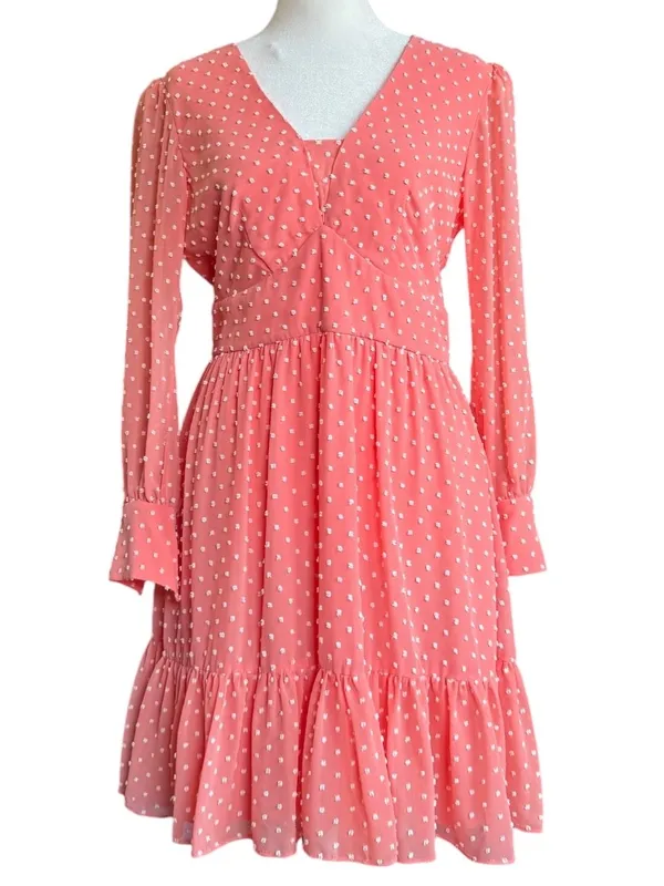 Saloni Marissa Coral Swiss‎ Dot Mini Dress Sz 6 - Image 2