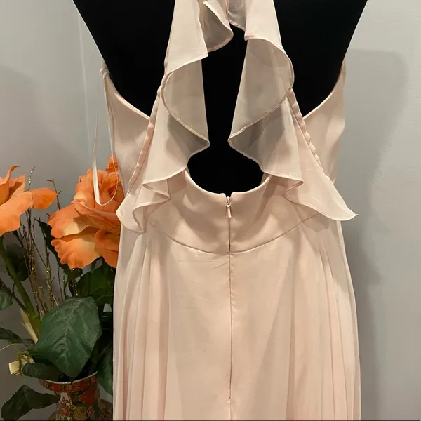 DESSY COLLECTION - Lux Chiffon Ruffled Strap Cutout Wrap Maxi Dress - Image 10