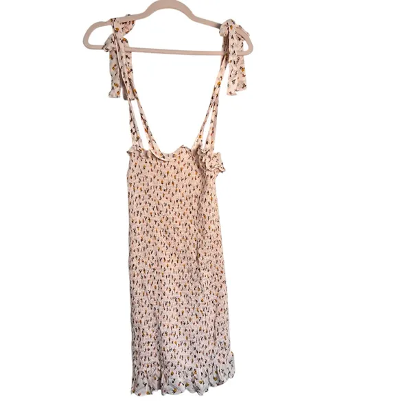 Intimately Free People Cream Floral Bella‎ Smocked Mini Dress XS - Image 3