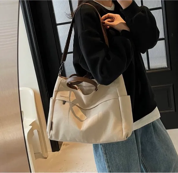 Canvas tote bag Tan - Image 3