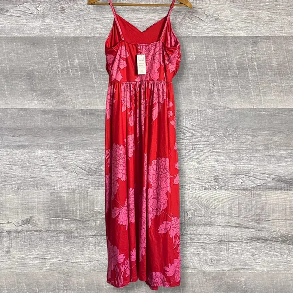Cupshe NEW Soft Side Floral Maxi Dress Womens M Pink Vacation Long Sleeveless - Image 2