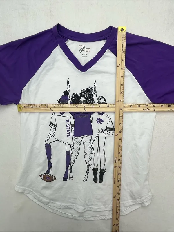 Gameday Gear 4 Her Womens K-State Wildcats Rhinestone V-Neck Raglan Shirt Small - Image 9