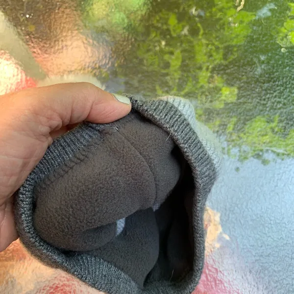 Duluth Trading Gray Winter Cap Hat Beanie With Pom Wool Blend Fleece Lined - Image 4