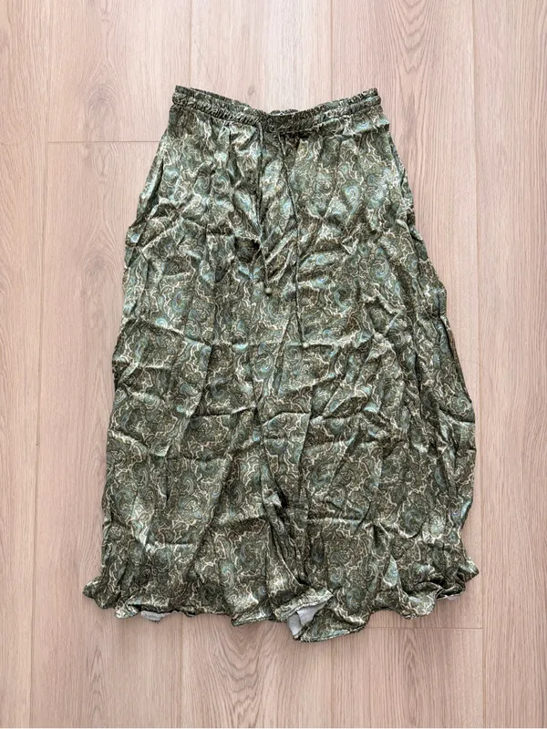 Free People Green Paisley Drawstring Maxi Skirt - Image 2
