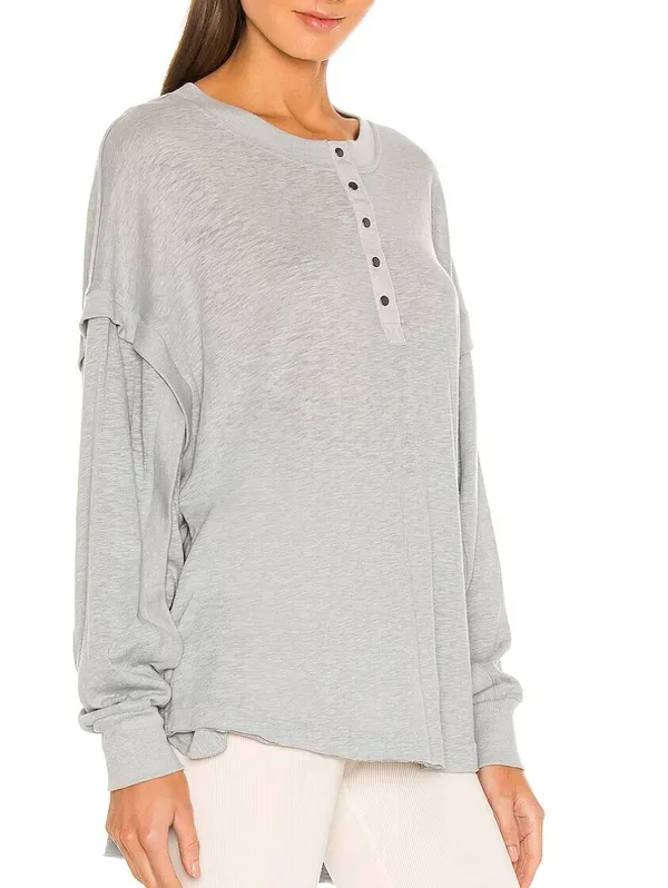 FP Movement Gray Oversized One Up Long Sleeve Shirt - Size - XS - Image 2