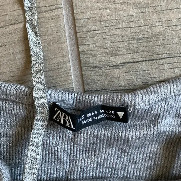 Zara gray ribbed crop top - Image 3