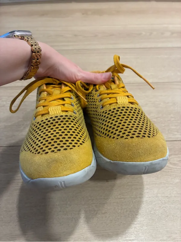 NOBULL Suede Perforated Trainers Mustard Yellow Size Men’s 8/Women’s 9.5 - Image 5