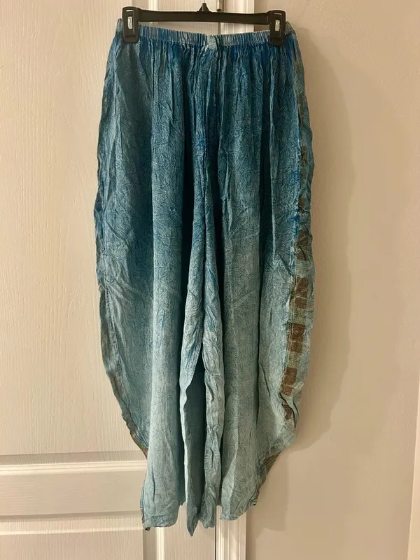 Advance Apparels Teal Blue Ombre Plaid Trousers - Image 7