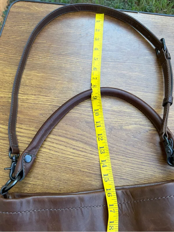 Frye Melissa Leather Convertible Hobo Crossbody Shoulder Bag Brown - Image 6