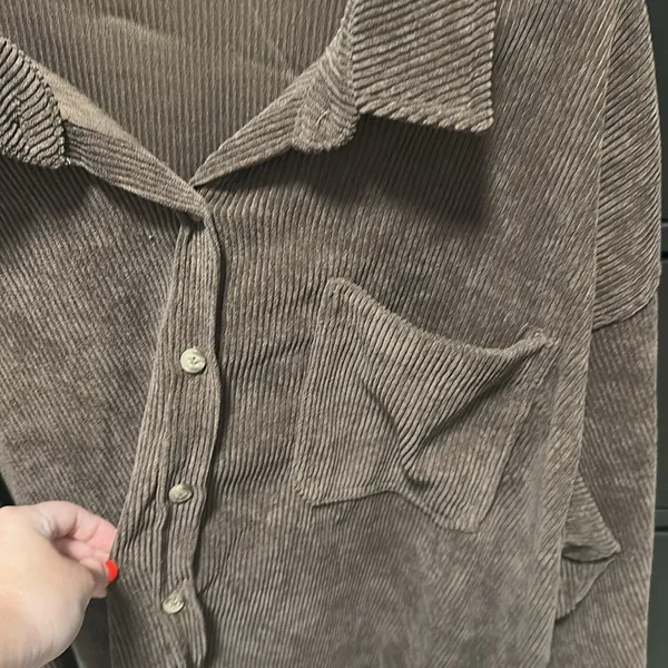Brown Corduroy Shacket Size M - Image 2