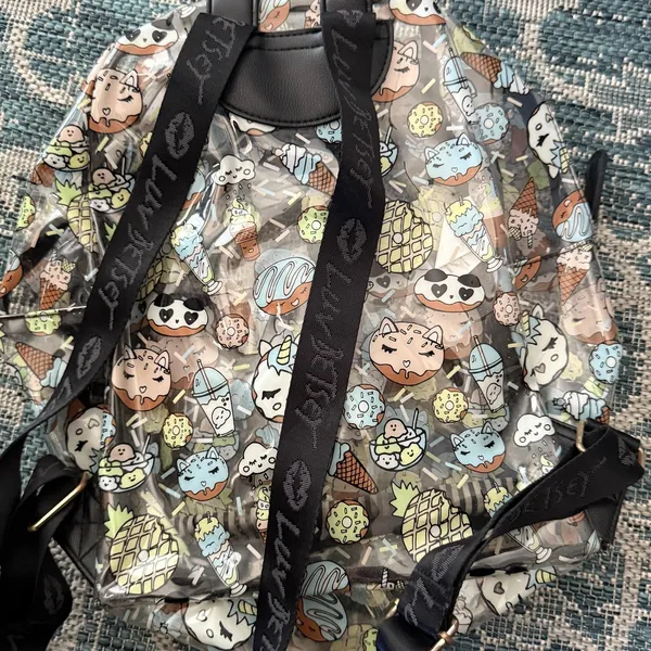 Betsey Johnson Backpack Large Clear Kawaii Cat Food Pineapple Ice Cream‎ Donut - Image 4