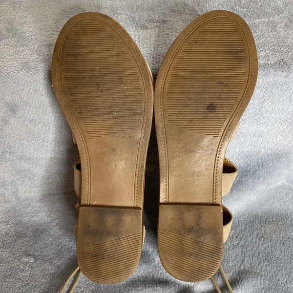 Steve Madden Gabriela Lace Up Gladiator Suede Sandal Taupe Size 7.5 - Image 9