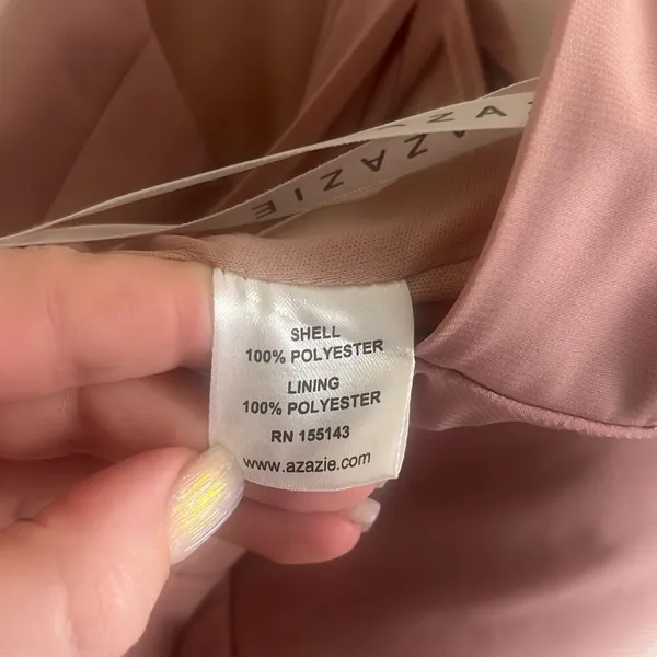 ✨Azazie Eilish Stretch Dusty Rose A-Line Pleated Stretch Chiffon Sz A2 Dress✨ - Image 10