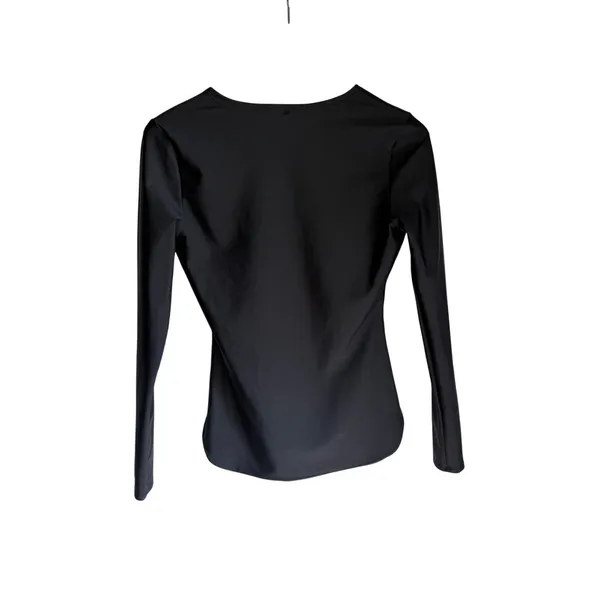 Old Navy Black Long Sleeve Rash Guard Small Swim Surf Curved Hem - Image 3