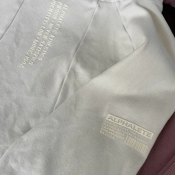 Alphalete Cropped White Hoodie Sweatshirt Logo s - Image 4