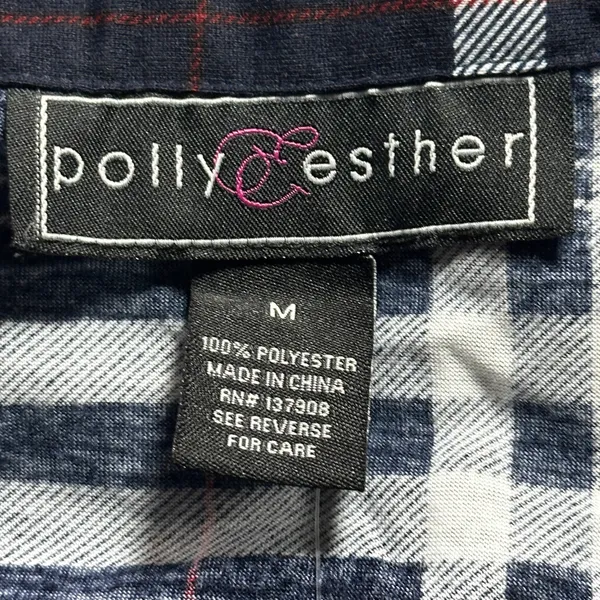 Polly & Esther Plaid Button Down Medium NWT Preppy Dark Academia Retro - Image 4