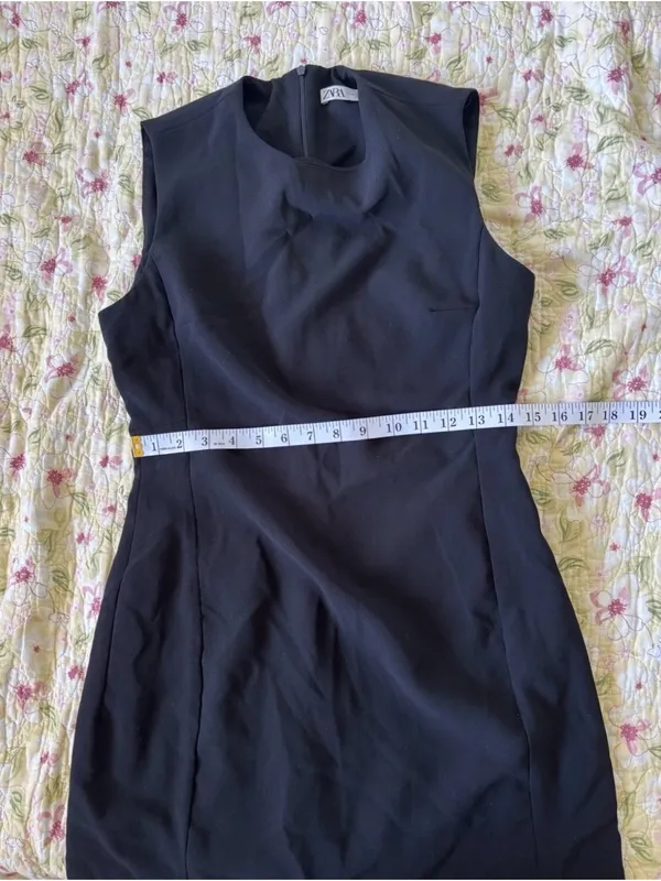 ZARA Women's Black Sleeveless Mini Dress Size Medium (EUR M / USA M) Back Zip - Image 6