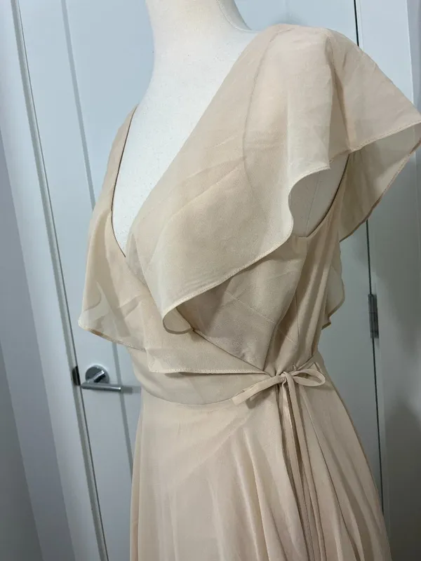 New Jenny Yoo Size 6 Sand Dune Faye Luxe Chiffon Wrap Bridesmaid Dress - Image 10