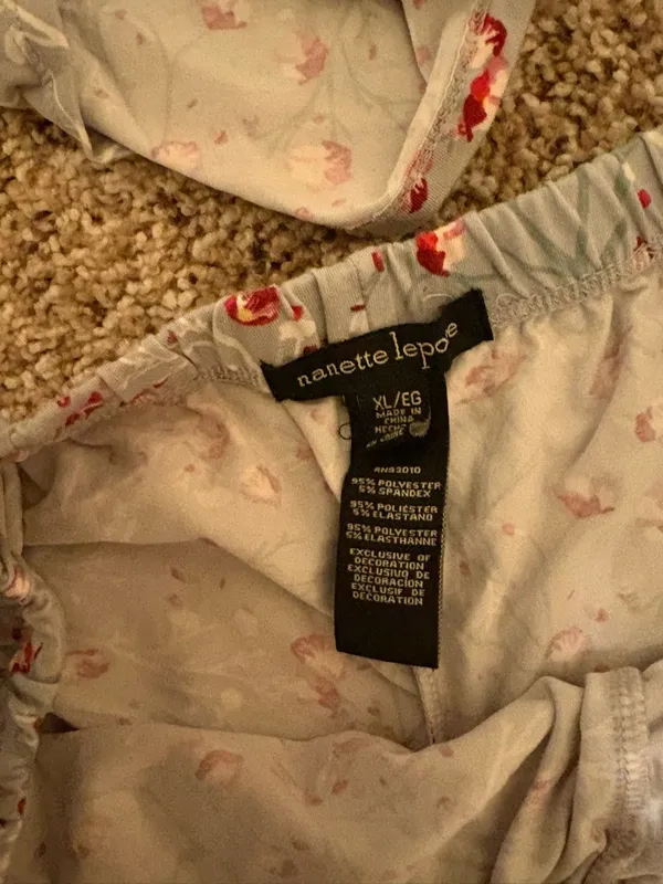 Nanette Lepore Gray and Red Floral Ruffle Cami & Shorts Pajama Set ❤️ - Image 4
