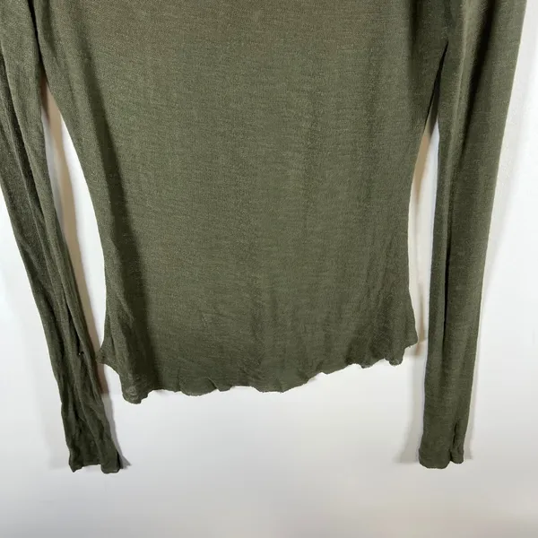 Intimately Free People Olive‎ Green Strappy V-Neck Long Sleeve Top Medium Boho - Image 9