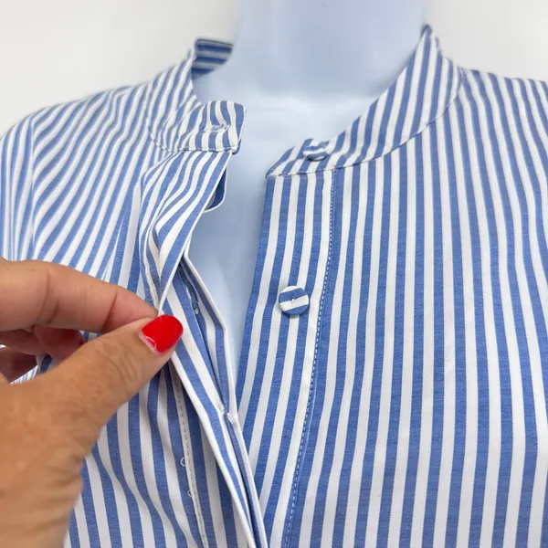 Tuckernuck Royal Shirt Dress Blue White Stripe Popover‎ Mini Size Large NWT - Image 7