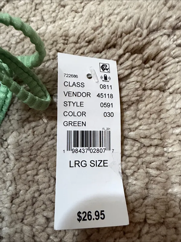 NWT PacSun Ribbed Green String Tie Bikini Set size L - Image 2