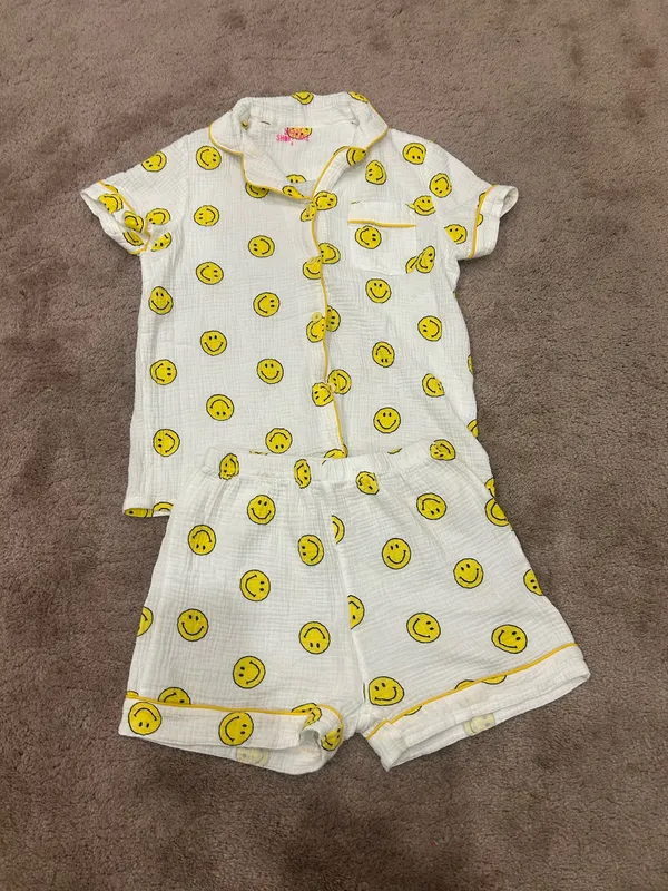 Sassy Shortcake Smiley Dreams Pajama Set Small Preppy Yellow - Image 3