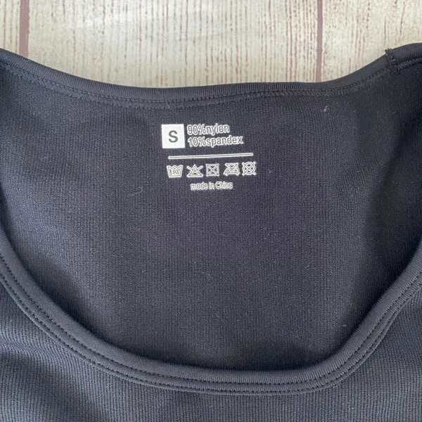 Bodysuit women S scoopneck Longsleeve fitted black - Image 4