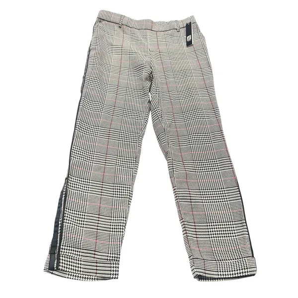 AF StudioNew York Womens Plaid Ankle Pants Black White Red RBWP015-5A Size M NWT - Image 3