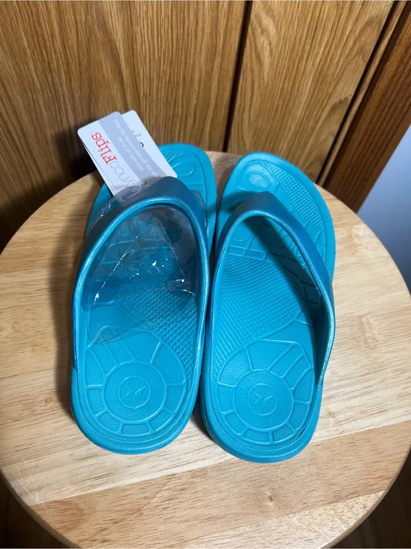 Aetrex Teal Women's Comfort Flip Sandals - Image 3