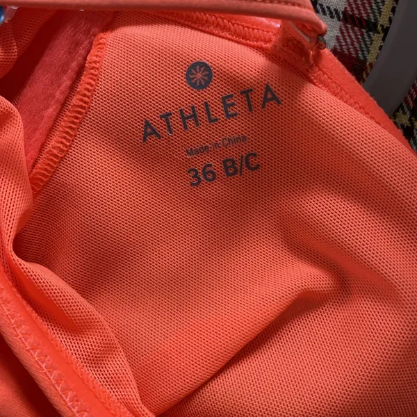 Athleta Bandeau Tankinemor Womens 36 B/C Neon Orange Swim Top Tankini NWT - Image 5