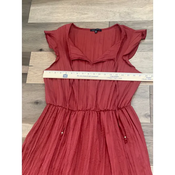 Tash & Sophie Crepe Flutter Sleeve Dress Size M Made in USA - Image 4