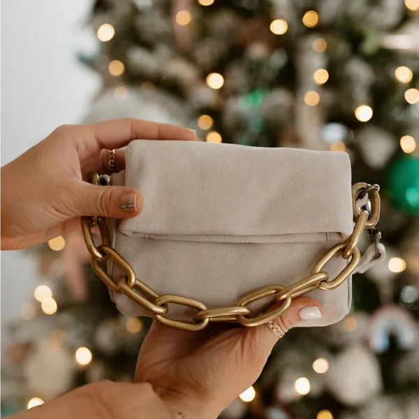 Free People Charlie Chain Crossbody in taupe suede leather - Image 7