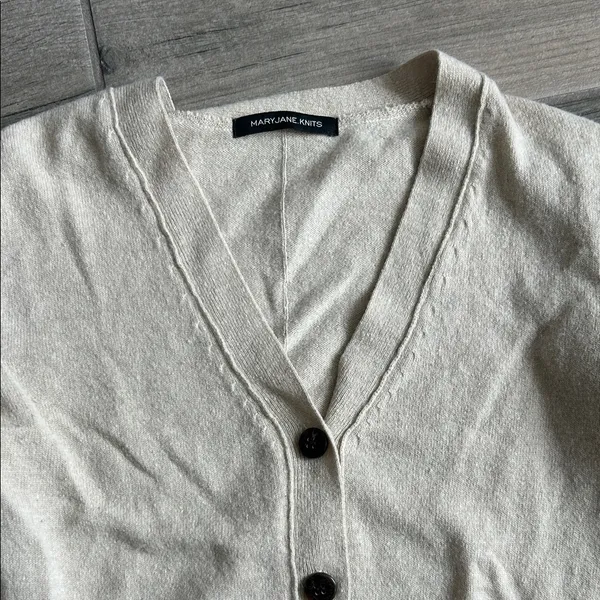 Mary Jane Cream Cardigan Sweater - Image 3