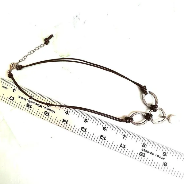 Silpada Sterling Silver & Leather Coin Pearl Necklace - Image 8