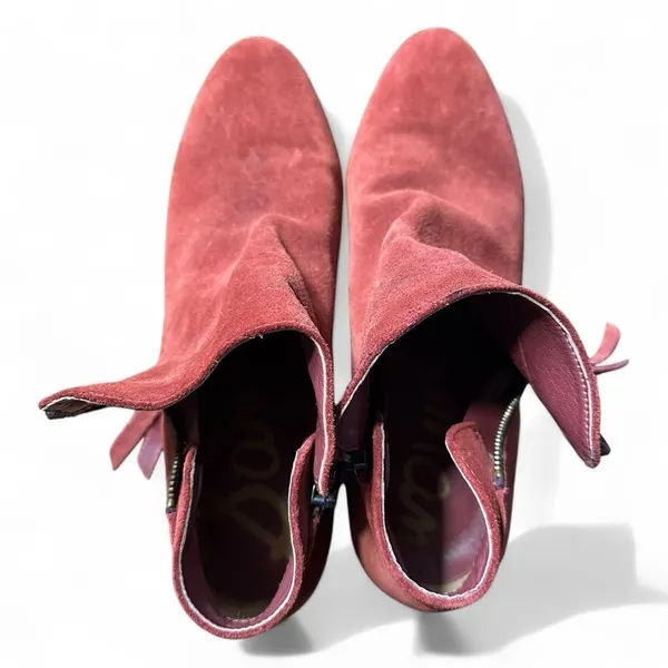 Sam Edelman Packer Women Size 8 Burgundy Suede Ankle Boots Western Booties - Image 9