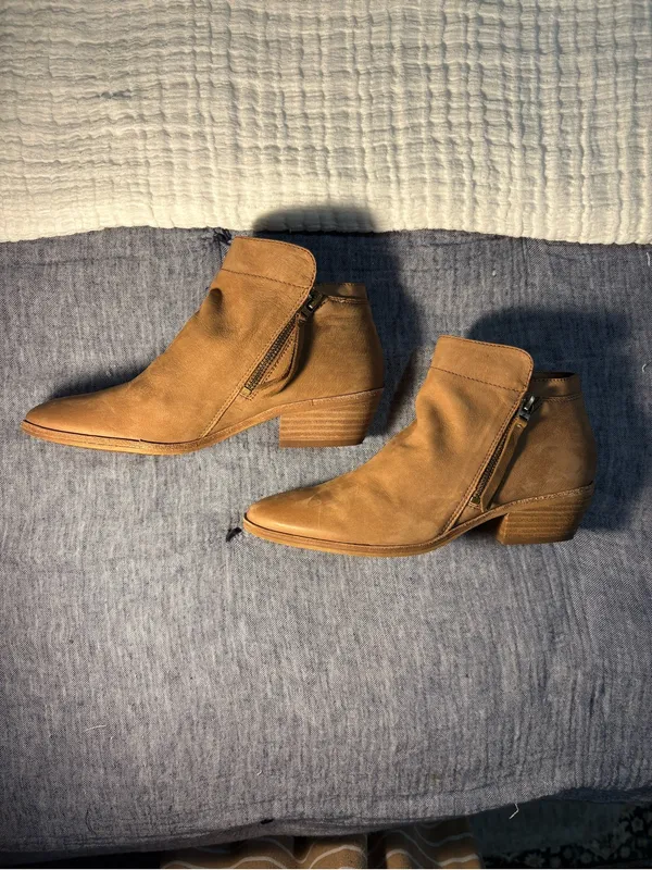 Sam Edelman Cognac Suede Ankle Boot with Side Zip - Image 5