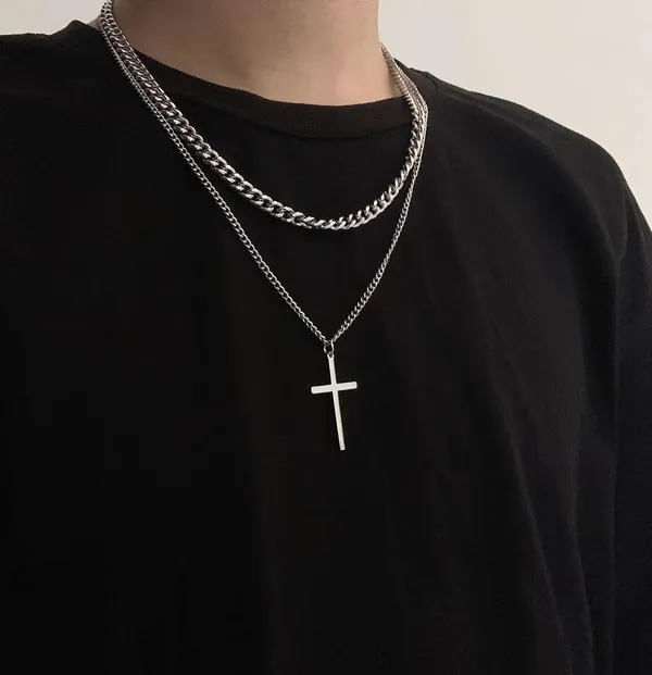 Cross Pendant Necklace for Men Women Streetwear Unisex Hip Hop Style - Image 5