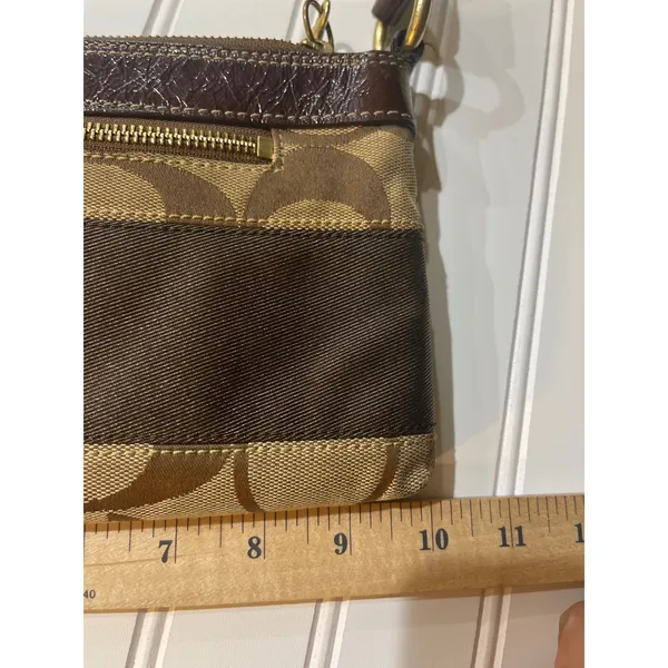 Coach Vintage Demi Bag Brown Striped Signature Canvas Y2K Shoulder Purse 10072 - Image 8