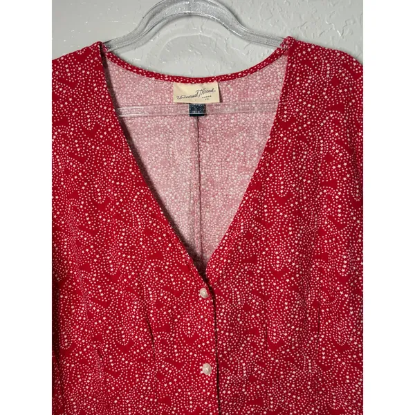 Universal Threads Women's Red Babydoll Mini Dress Linen Blend XL - Image 3