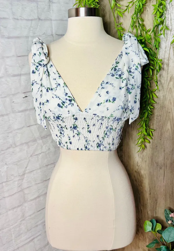Boutique Floral Crop Top - Image 2