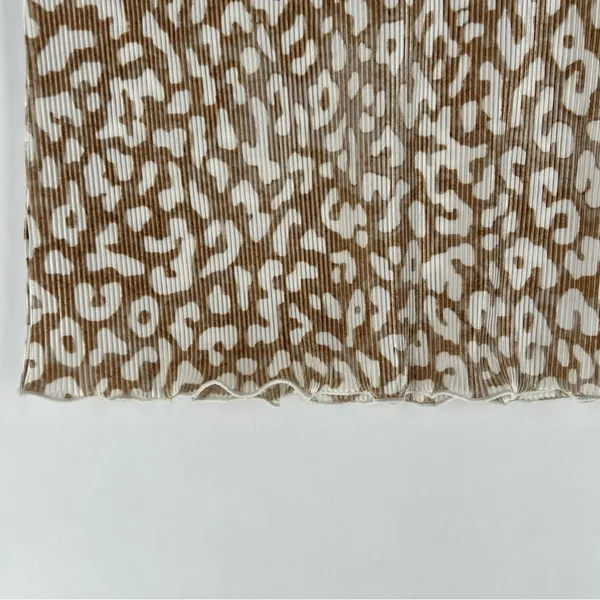 Ann Taylor Factory Leopard Print‎ Micro Pleated Stretchy Sleeveless Top Size S - Image 5