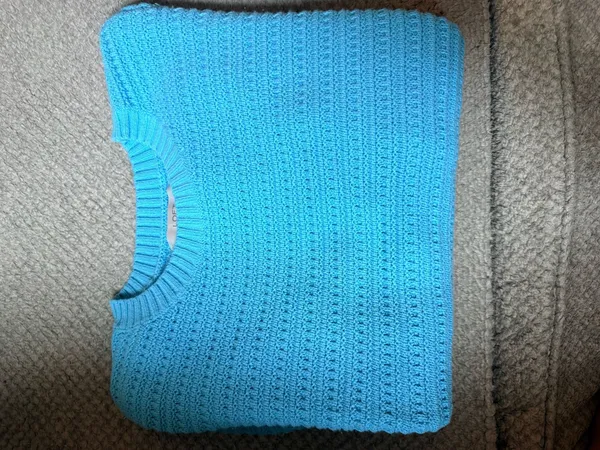 LOFT Blue Ribbed Knit Crew Neck Sweater - Image 3