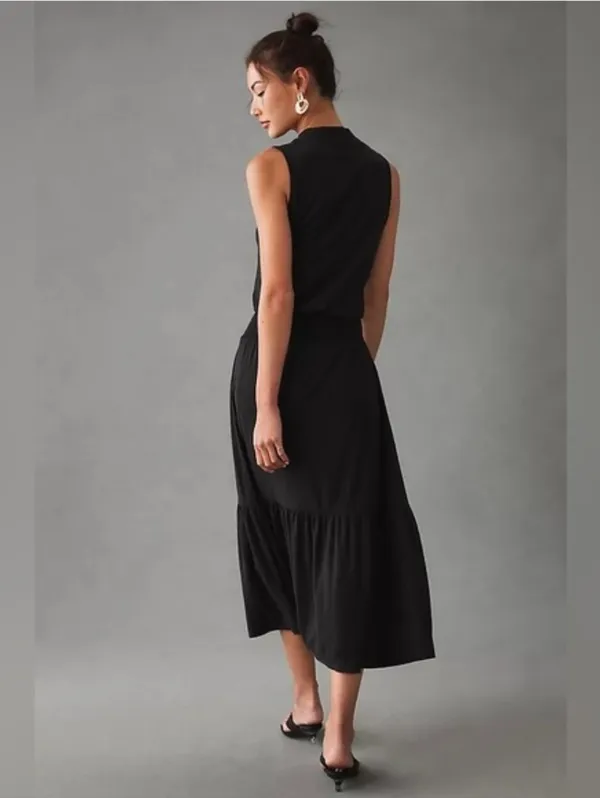 Nation LTD Barrett 90s Midi Dress Black Size Large - Image 8