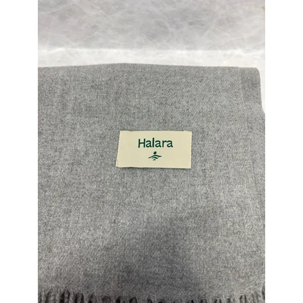 Halara Gray Oversized Fringed Scarf Soft Winter Shawl Wrap Heather Grey - Image 2